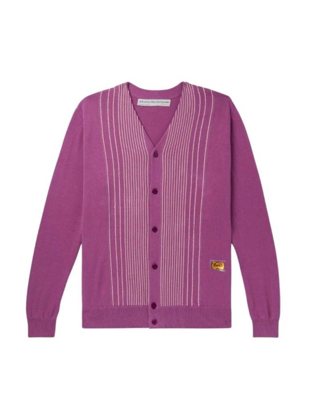 Advisory Board Crystals Abc. 123 Purple Striped Cotton Cardigan Mens L NWT $345